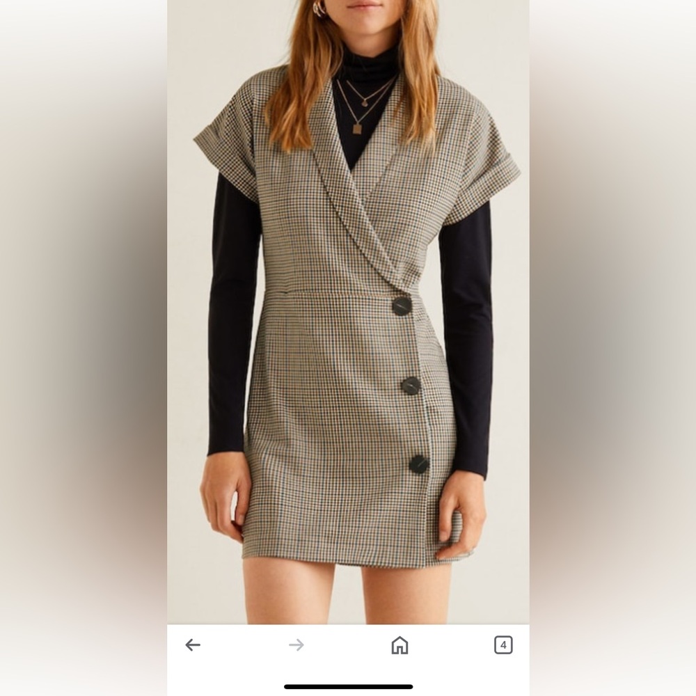 Mango check wrap dress